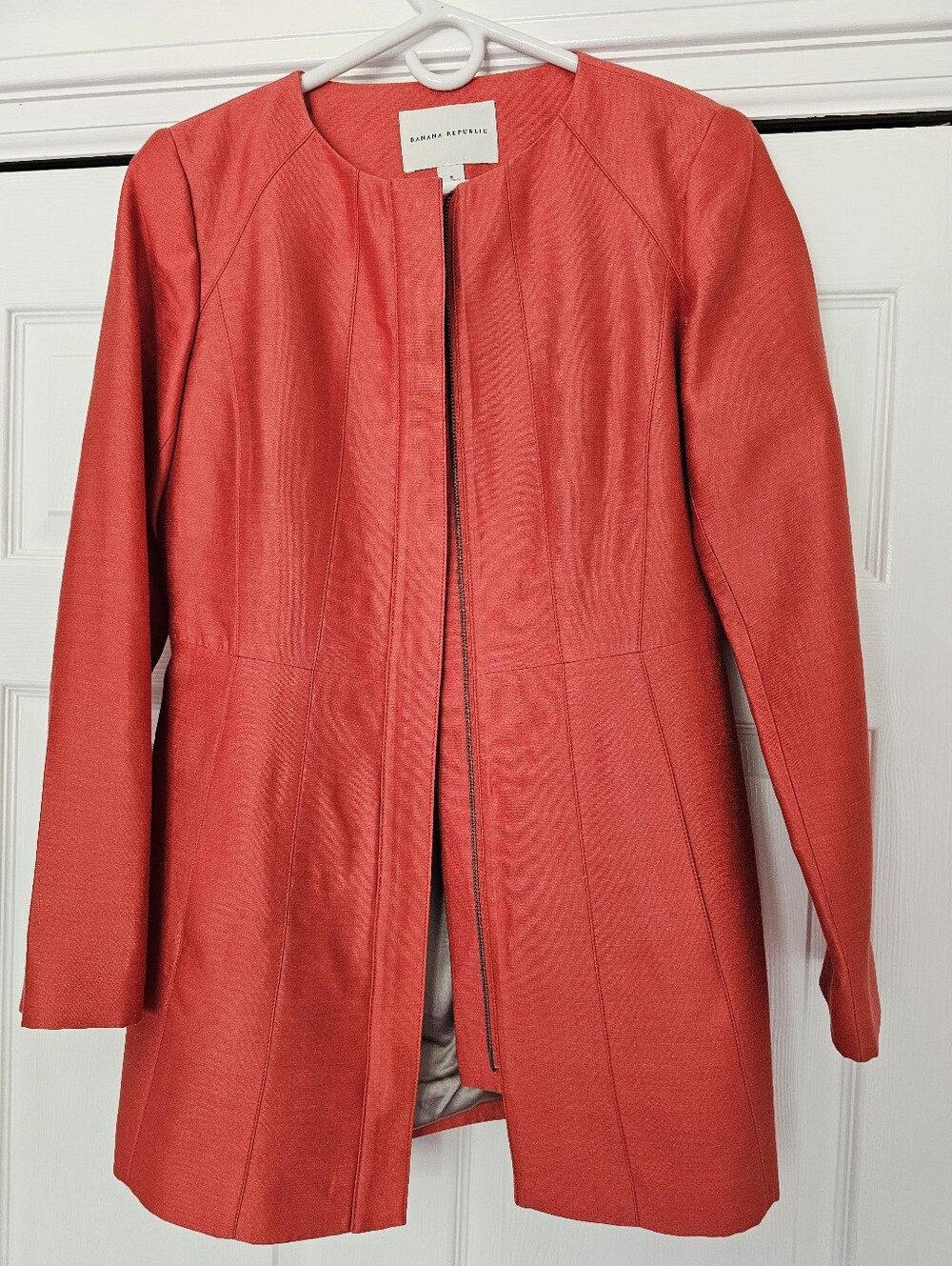 BR Orange Silk Blend Long Jacket